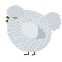 A mist chicken with a lace pattern
