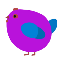A amethyst and sapphire chicken