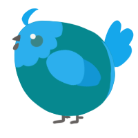 A teal and sky chicken with a head pattern