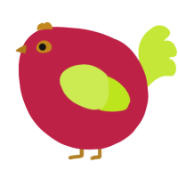 A crimson and lime chicken