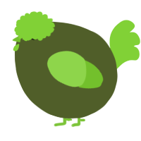 A olive and grass chicken