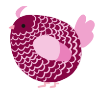 A maroon and pink chicken with a lace pattern