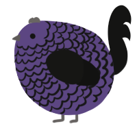 A overcast and black chicken with a lace pattern