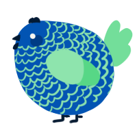 A ultramarine and spring chicken with a lace pattern