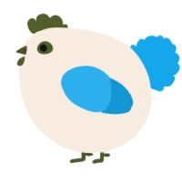 A cream and sky chicken