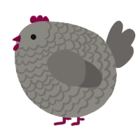 A ash and grey chicken with a lace pattern