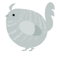 A silver chicken with a bar pattern