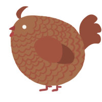 A brown and russet chicken with a lace pattern