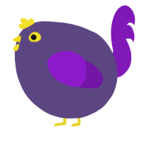 A overcast and violet chicken