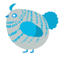 A silver and cerulean chicken with a bar pattern