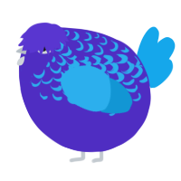 A indigo and sky chicken with a half-lace pattern