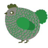 A ash and viridian chicken with a lace pattern