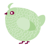 A gluppy chicken with a lace pattern
