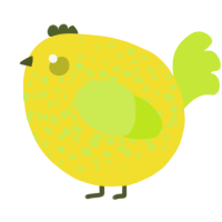 A yellow and lime chicken with a speckle pattern