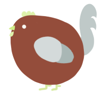 A russet and silver chicken