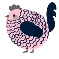 A rose and tumblr chicken with a lace pattern