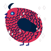A crimson and tumblr chicken with a lace pattern