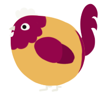 A honey and maroon chicken with a head pattern