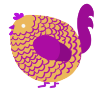 A honey and plum chicken with a lace pattern