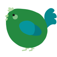 A viridian and teal chicken