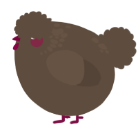 A bark chicken with a neck-speckle pattern