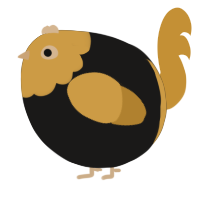 A sable and gold chicken with a head pattern