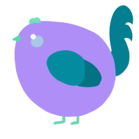 A lilac and sea chicken