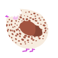 A cream and russet chicken with a speckle pattern