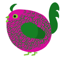 A fuchsia and leaf chicken with a double-lace pattern