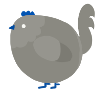 A ash chicken with a head pattern