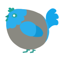 A ash and sky chicken with a head pattern