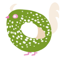 A chartreuse and cream chicken with a speckle pattern
