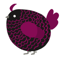 A sable and wine chicken with a lace pattern