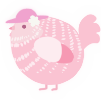 A rose chicken with a bar pattern