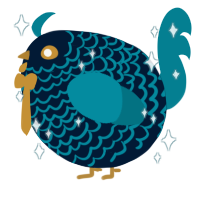 A tumblr and sea chicken with a lace pattern
