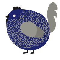 A navy and ash chicken with a double-lace pattern