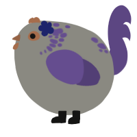 A ash and overcast chicken with a neck-speckle pattern