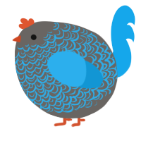 A grey and sky chicken with a double-lace pattern