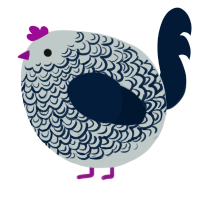 A silver and tumblr chicken with a double-lace pattern