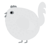 A sable chicken with a speckle pattern