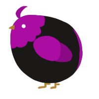 A sable and plum chicken with a head pattern