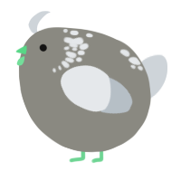 A ash and mist chicken with a neck-speckle pattern