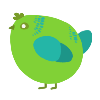 A grass and turquoise chicken with a neck-band pattern