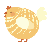 A honey and cream chicken with a bar pattern