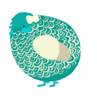 A sea and mist chicken with a double-lace pattern