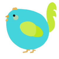 A aqua and lime chicken