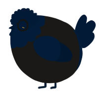 A sable and tumblr chicken with a head pattern