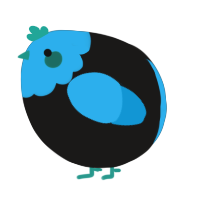 A sable and sky chicken with a head pattern