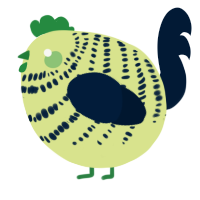 A lemon and tumblr chicken with a bar pattern