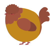 A ochre and russet chicken with a head pattern